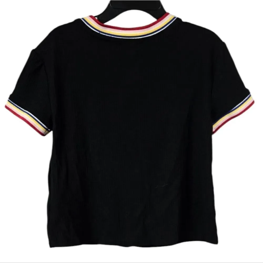 Justice Girls XS 5/6 Kids Fashion Short Sleeve Black Tee 90s Collection T-Shirt